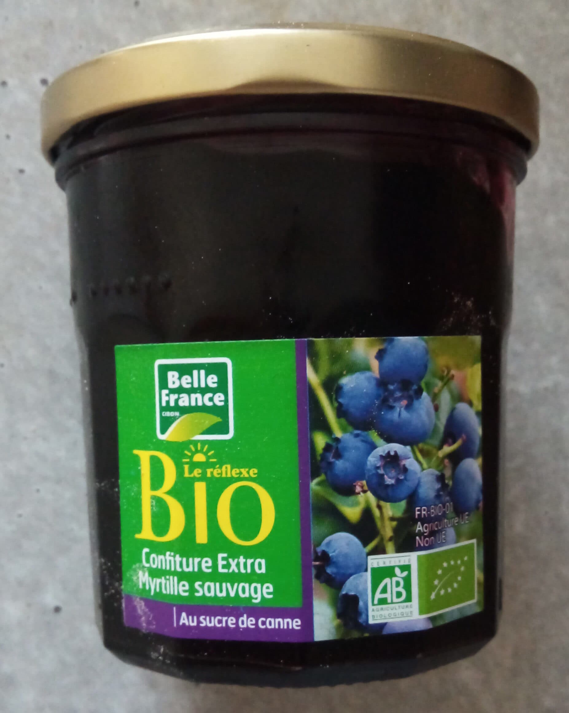 Belle France Le réflexe Bio - Confiture Extra Myrtille sauvage packshot