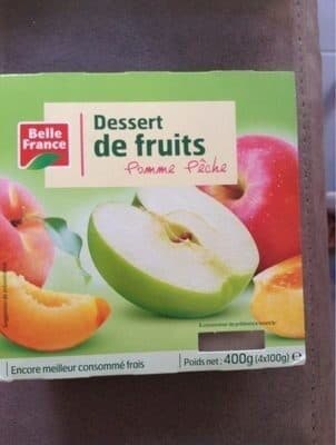 Belle France Dessert de fruits Pomme Pêche packshot