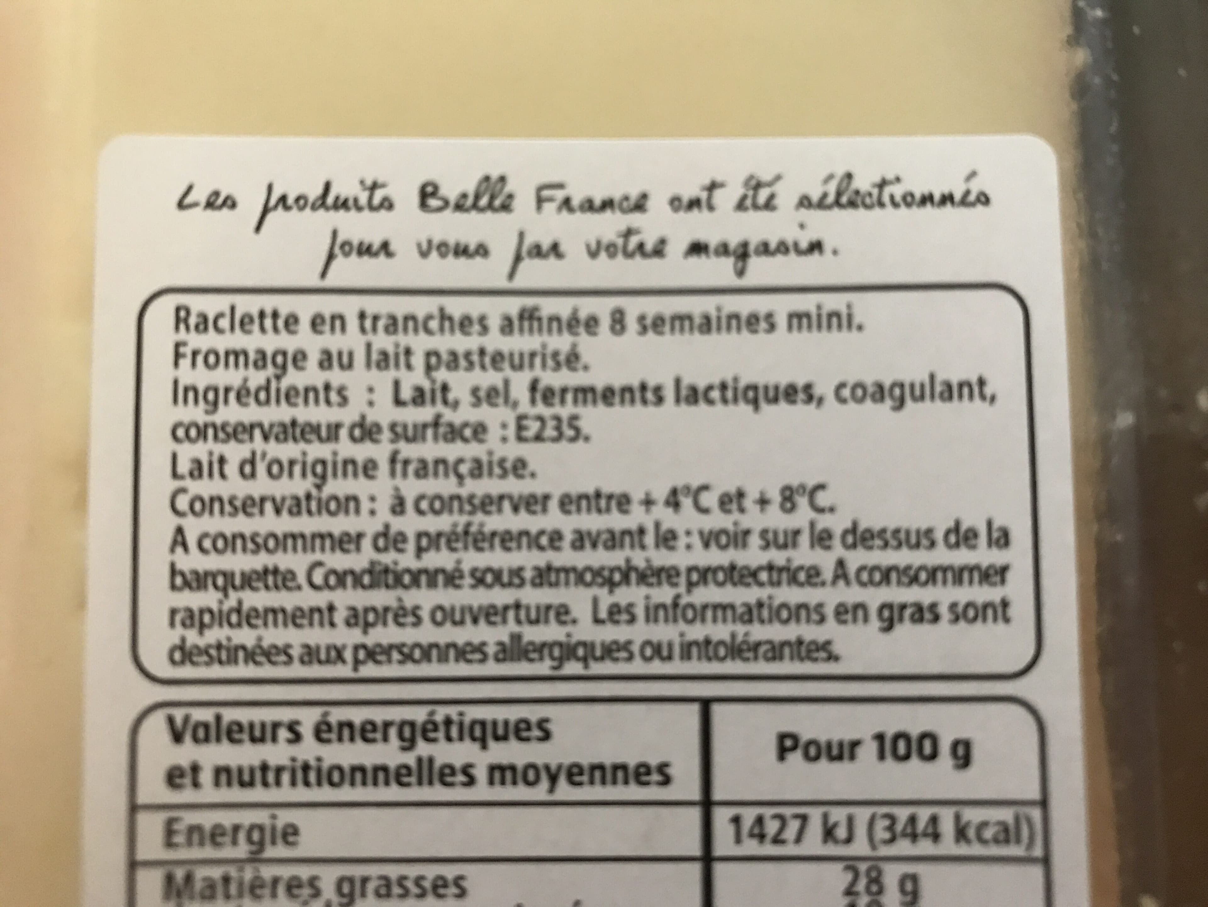 Belle France Raclette En Tranches packshot