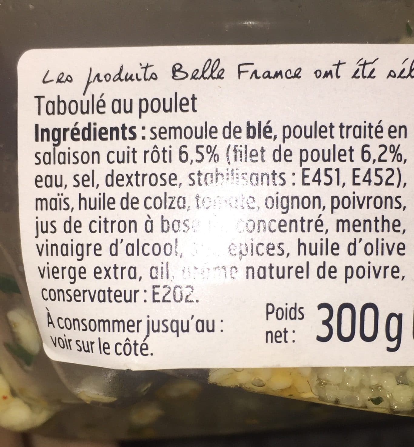 Belle France Taboulé au Poulet packshot