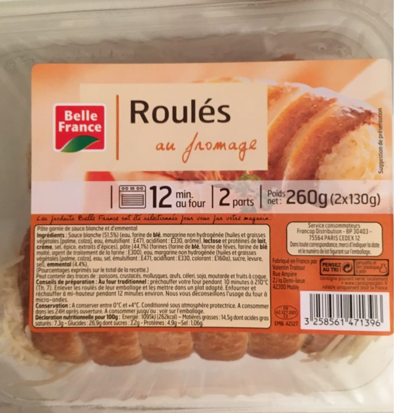 Belle France Roules Au Fromage packshot