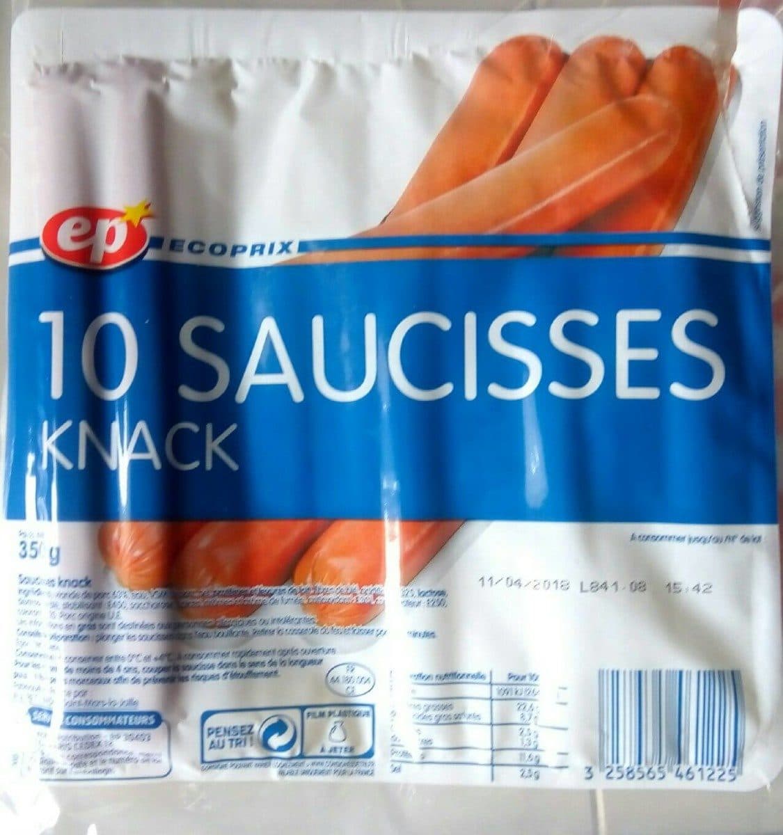 Eco prix Saucis.Stras.X10 350G Ep, packshot