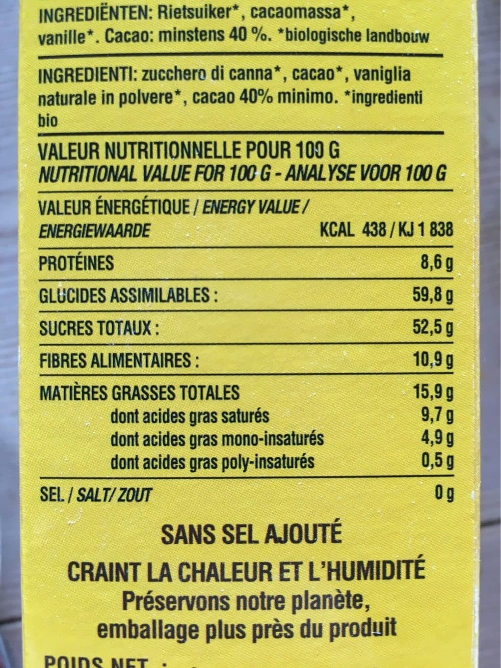 Dardenne Chocolat artisanal petit dejeuner et dessert packshot