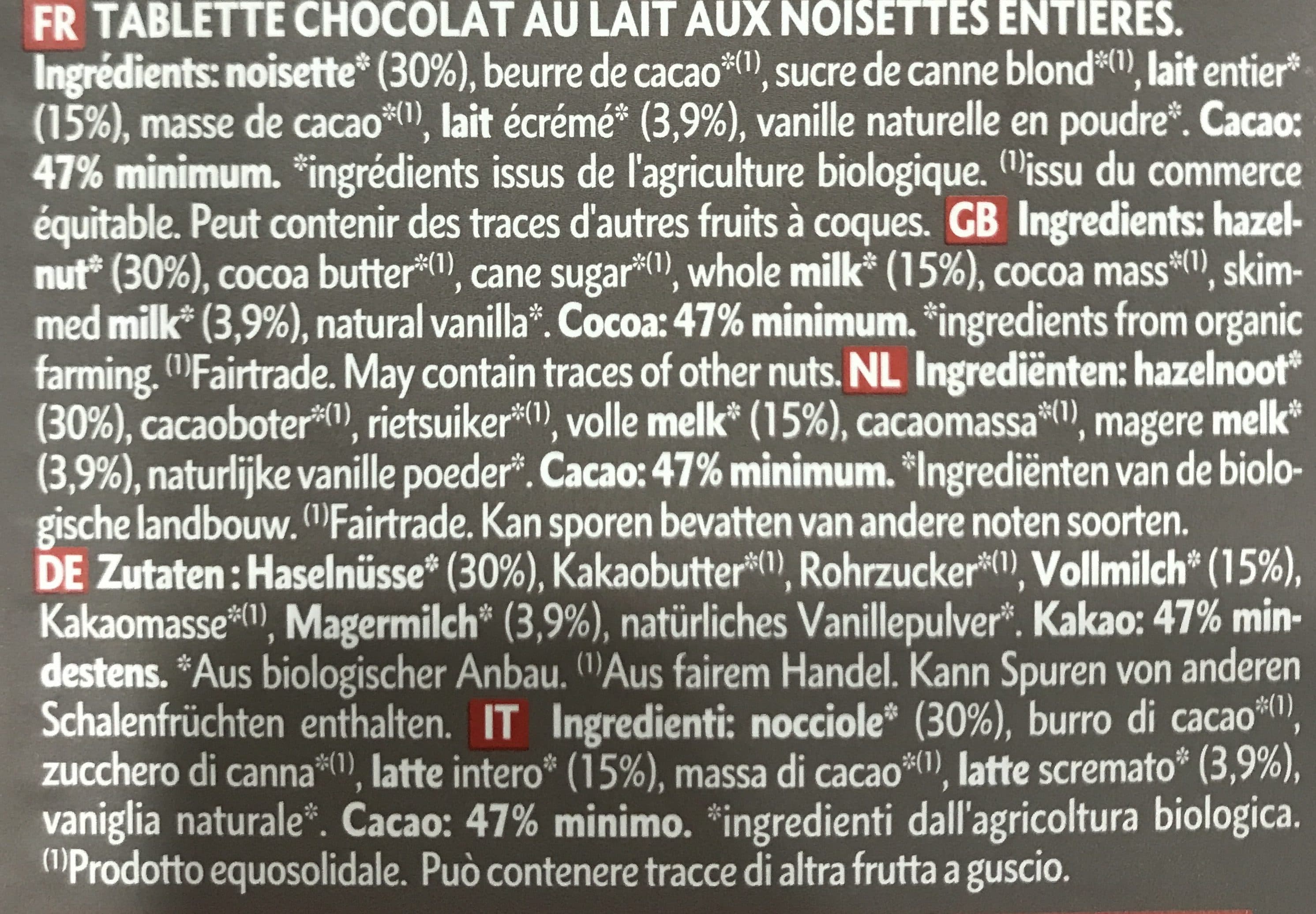 Dardenne Chocolat Noisettes packshot