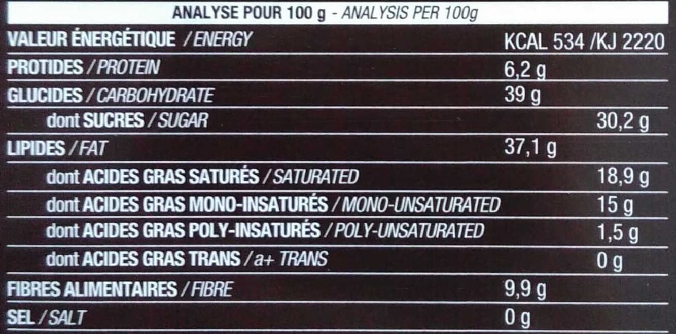 Dardenne Chocolat noir 71% aux fruits secs packshot