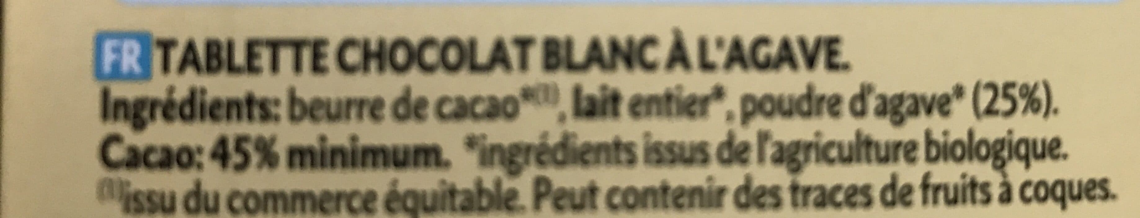 Dardenne Chocolat blanc à l’agave packshot