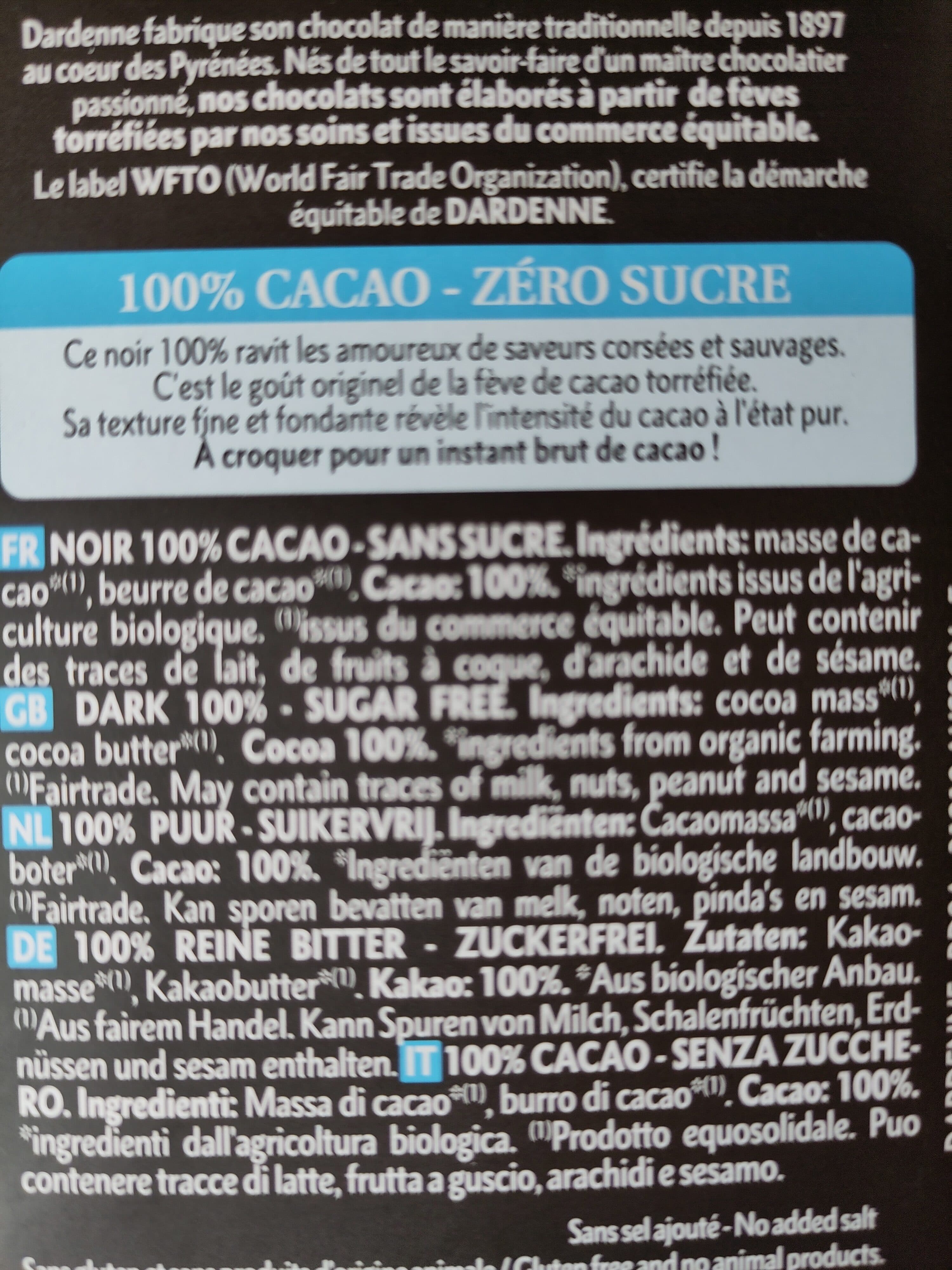 Dardenne Noir 100% - Plaisir et bien être packshot