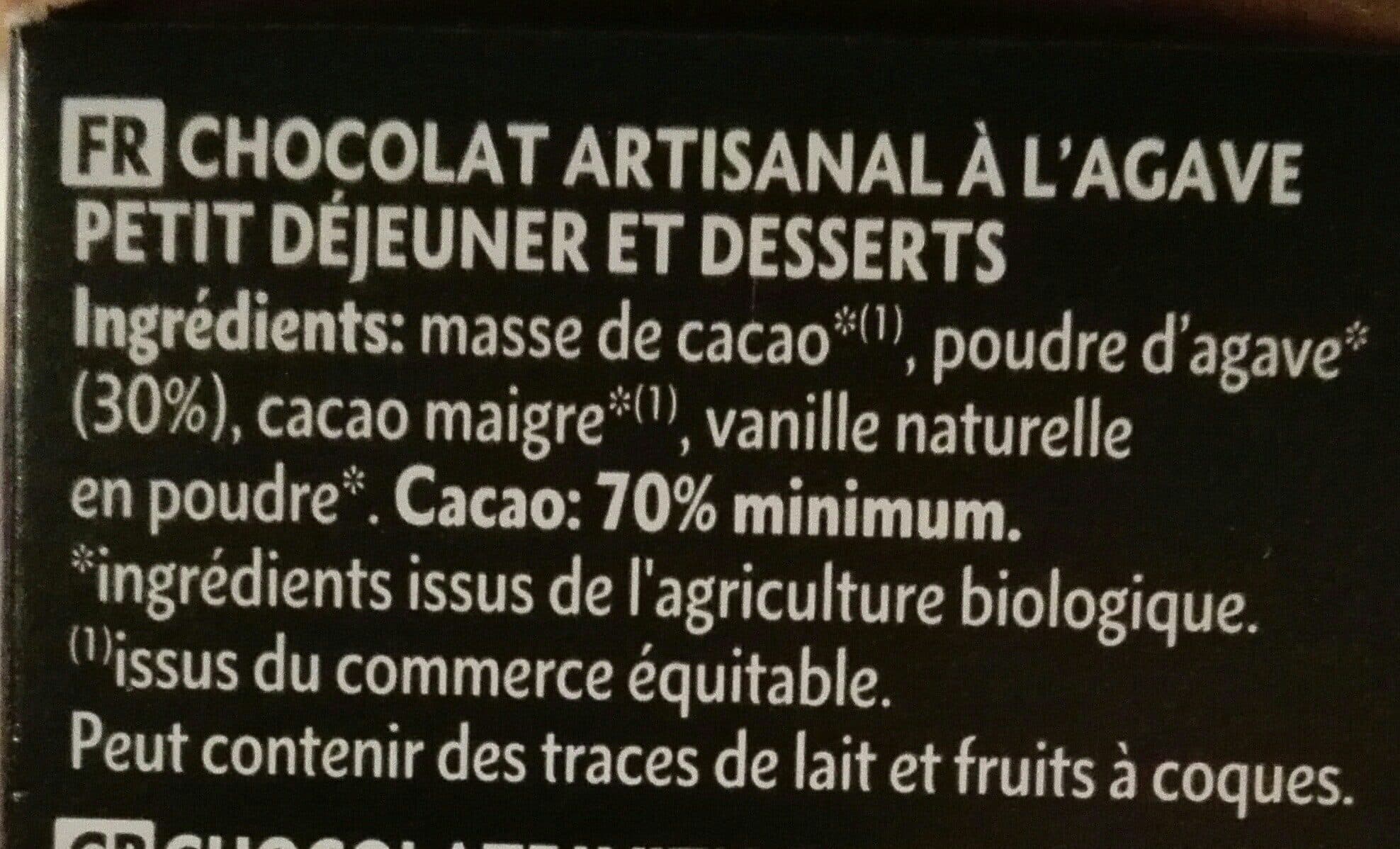 Dardenne Chocolat petit déjeuner a l'Agave packshot