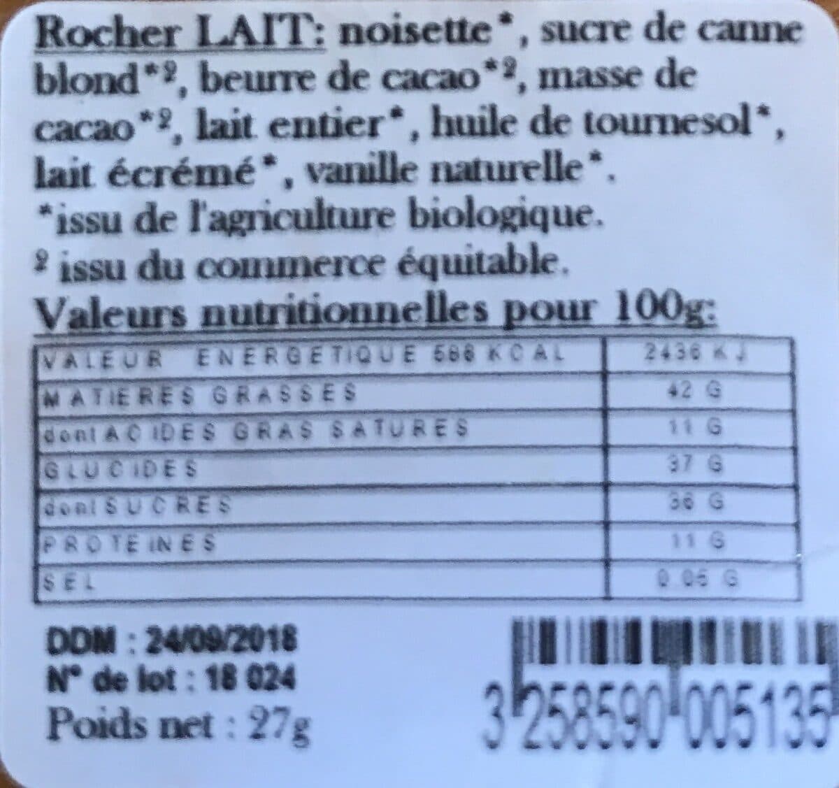 Dardenne Rocher lait packshot