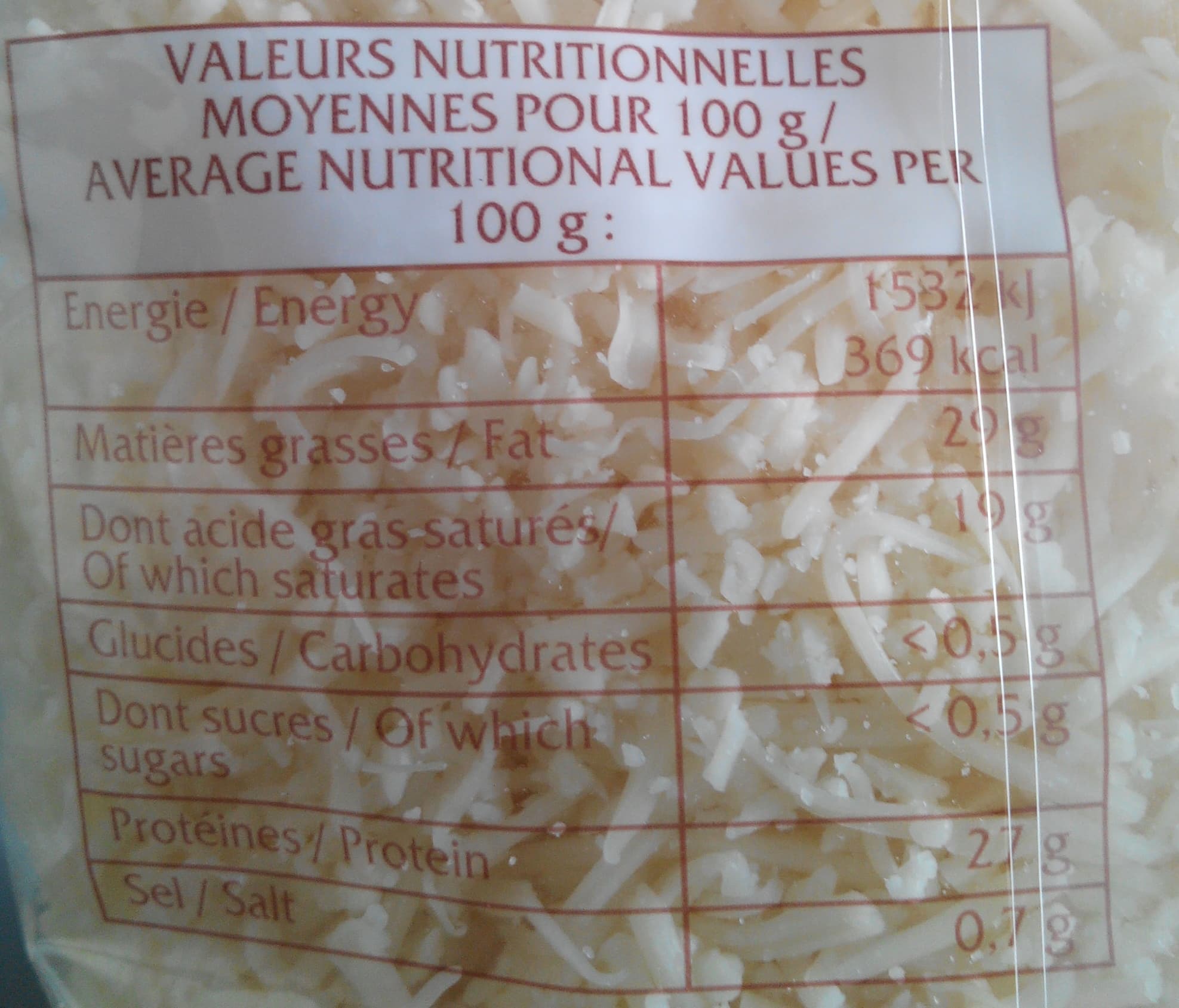 Le Pays Fromager Emmental Français Râpé (29 % MG) packshot