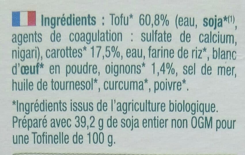 Soy Tofinelle carottes & curcuma bio packshot
