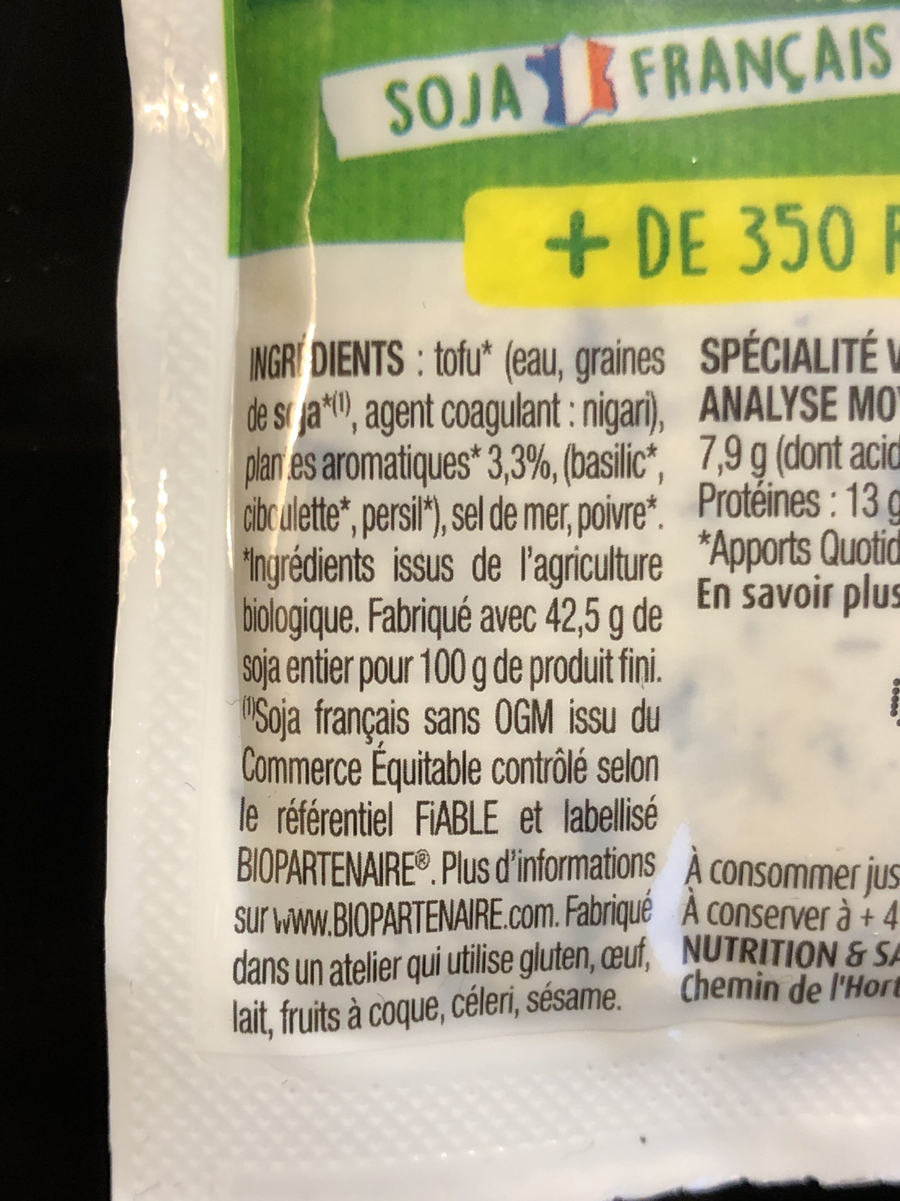 Soy Tofou aux Herbes packshot