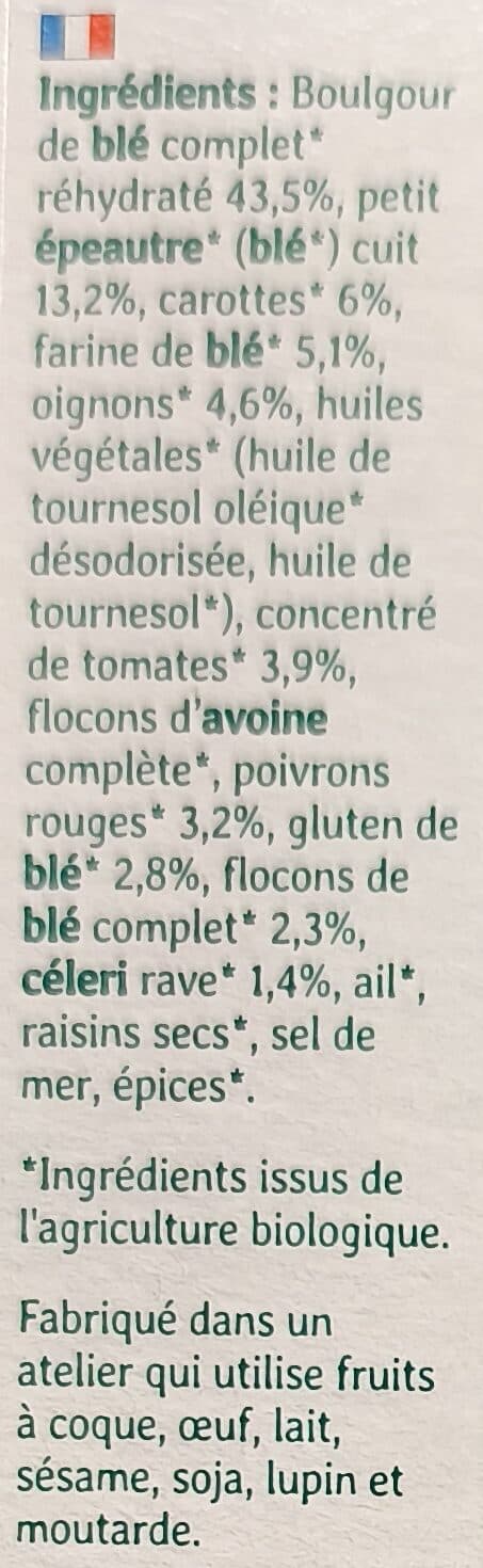 Soy Grinioc petit épeautre et légumes packshot