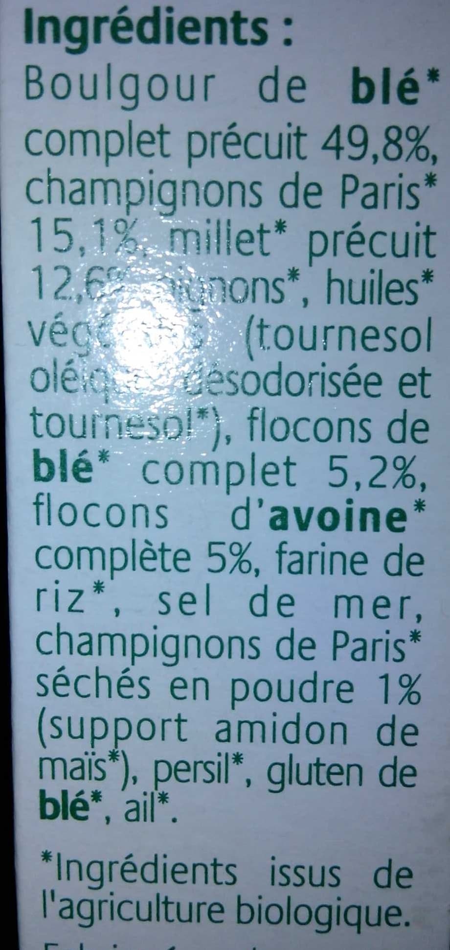 Soy Grinioc millet et champignons packshot