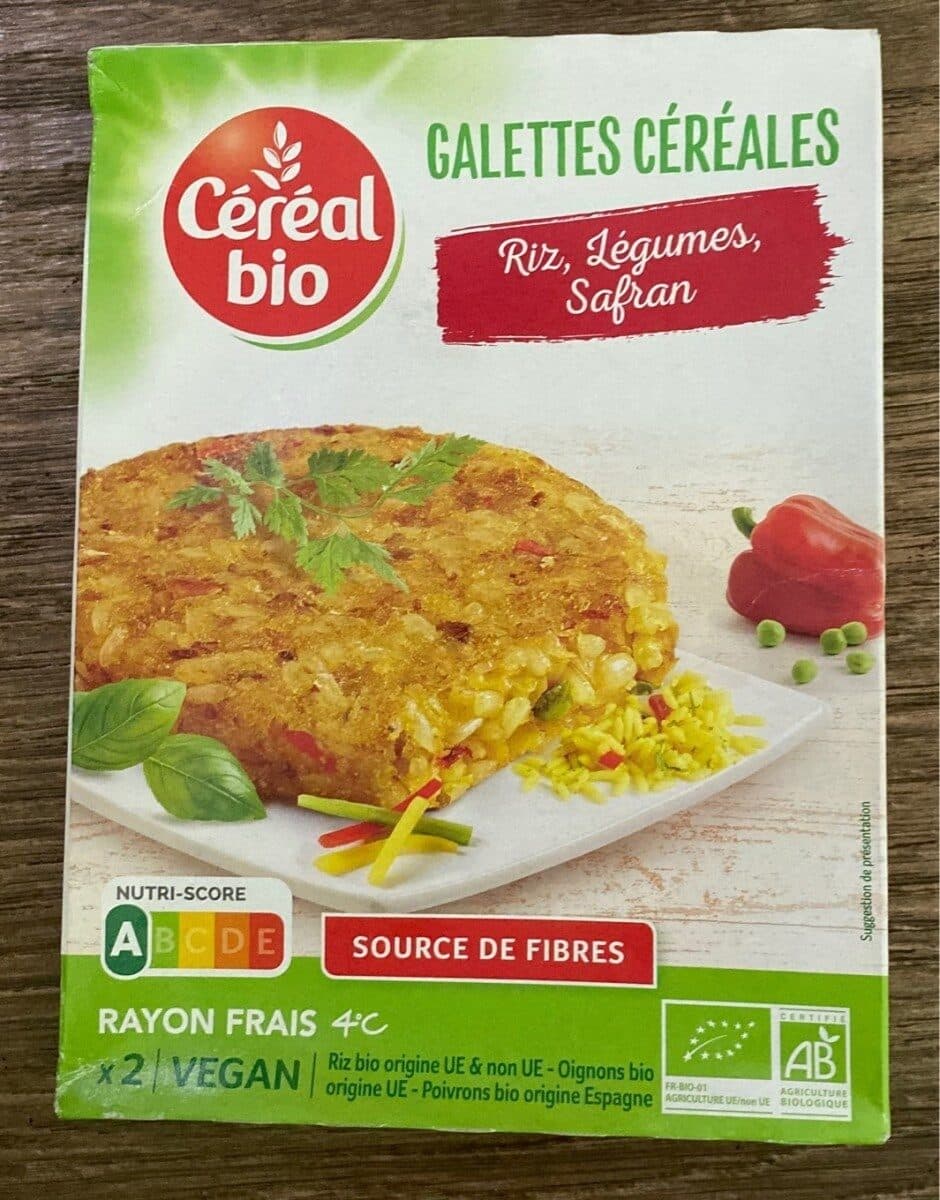 Céréal Bio Galettes céréales riz, légumes, safran packshot