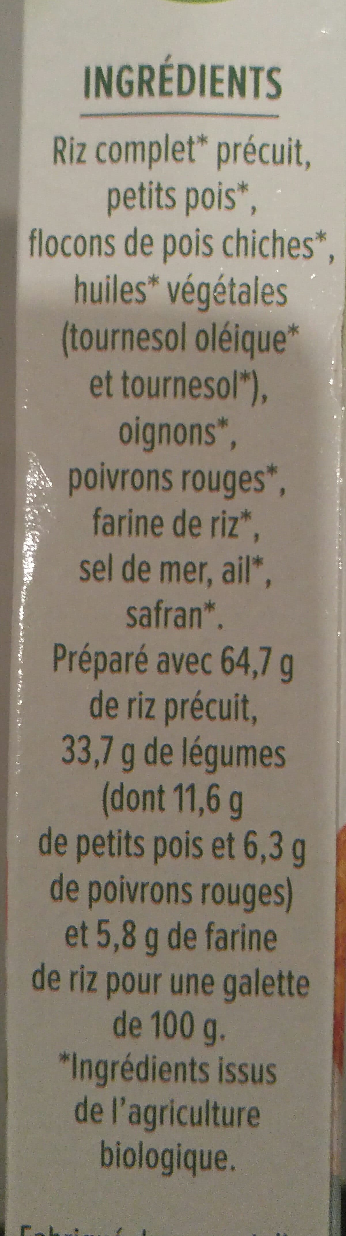 Céréal Bio Galettes céréales riz, légumes, safran packshot