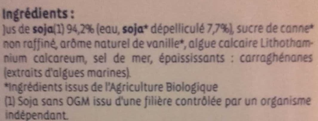 Biocoop Boisson au soja goût vanille packshot