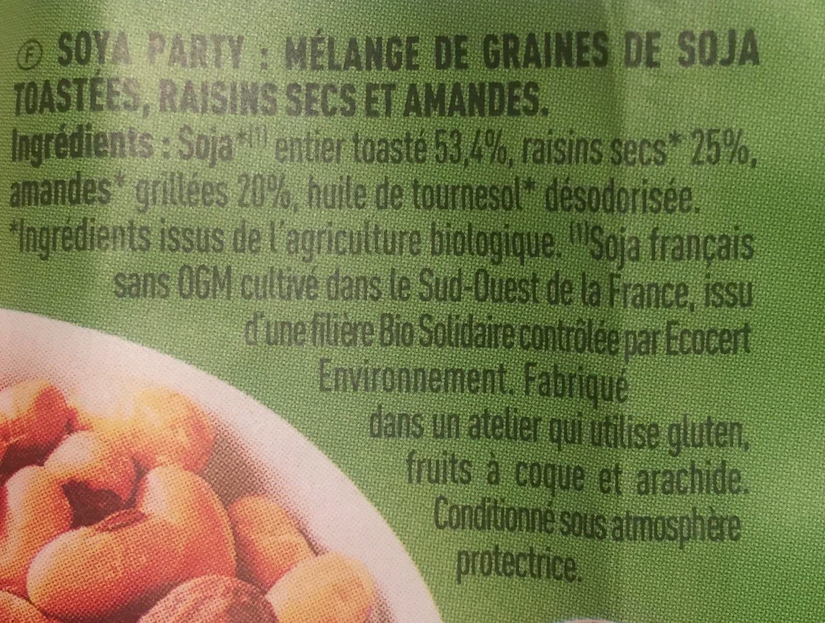 Soy Graines De Soja Toastees Amandes Raisins Secs packshot