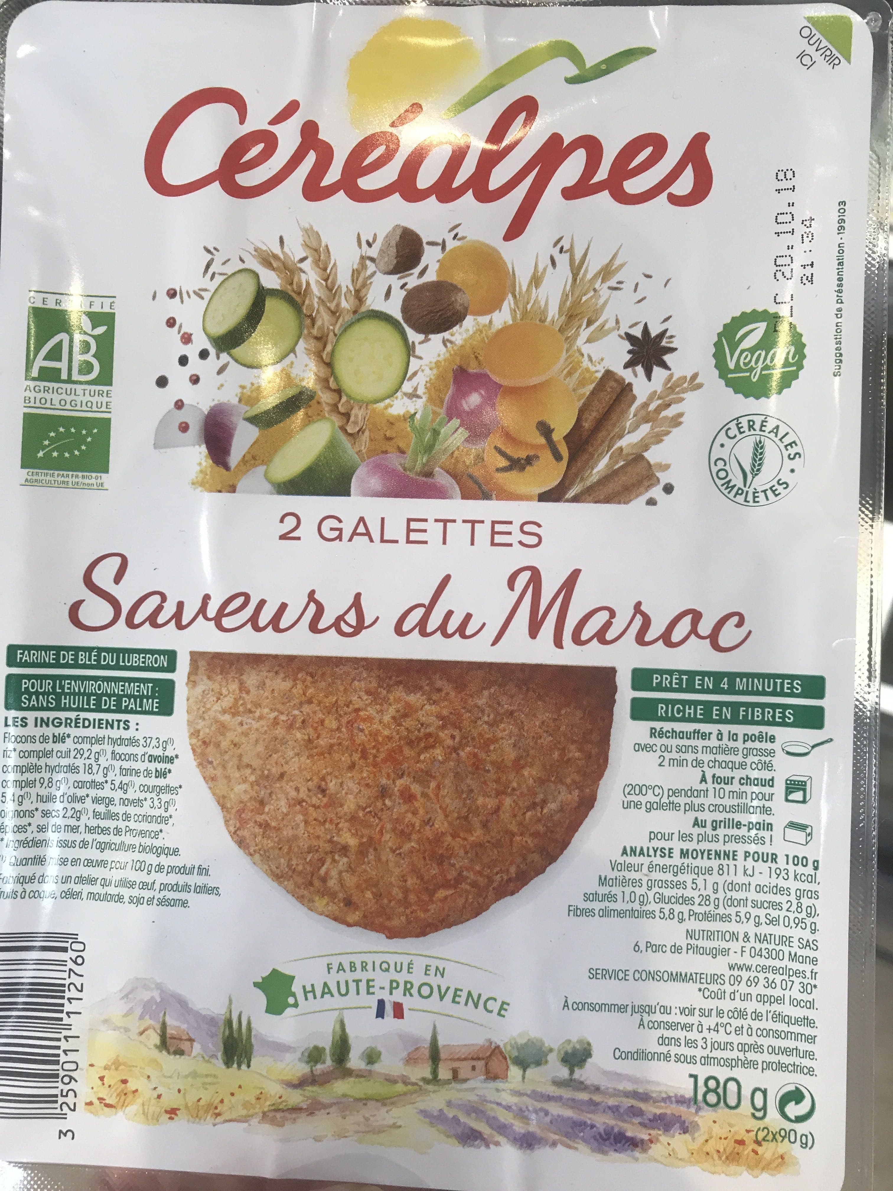 Céréalpes GALETTE VEGETALE SAVEURS DU MAROC packshot