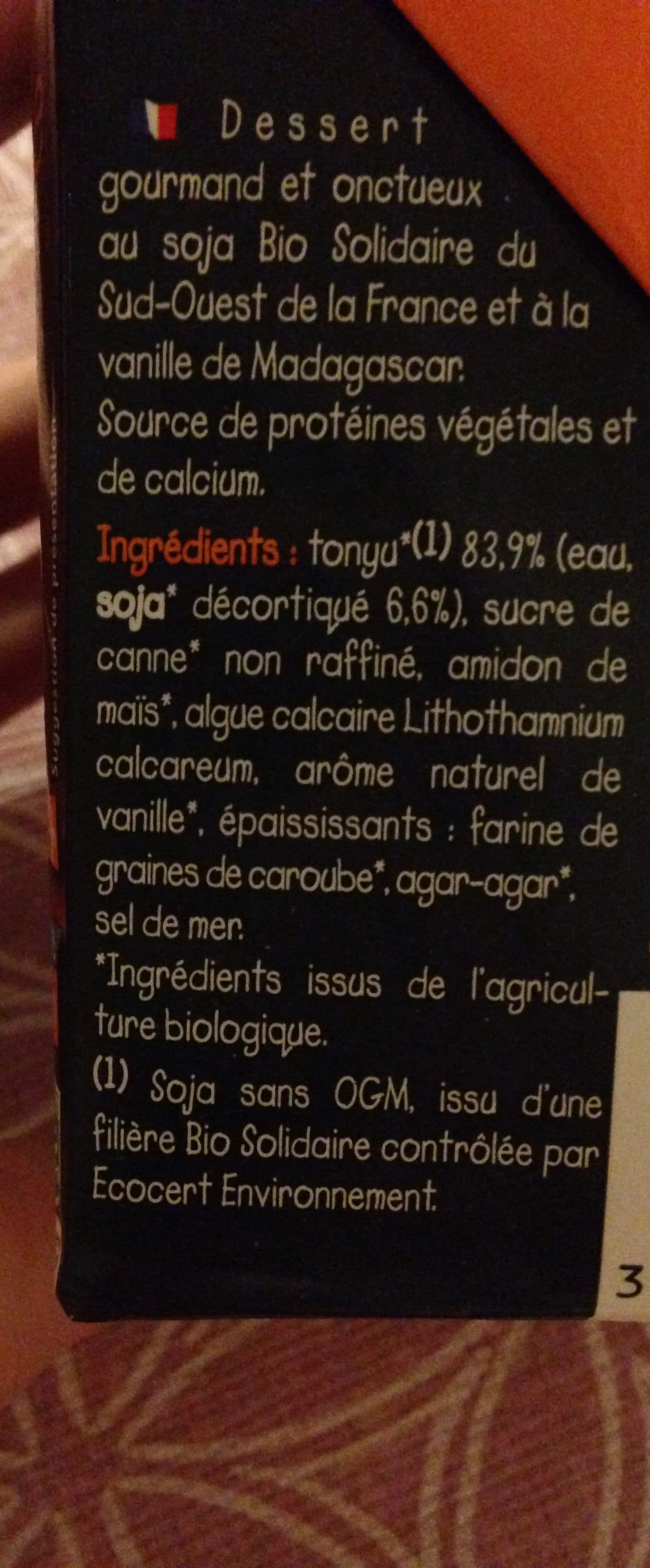 Soy Epicerie / Spécialités Végétaliennes / Desserts Végétaux packshot