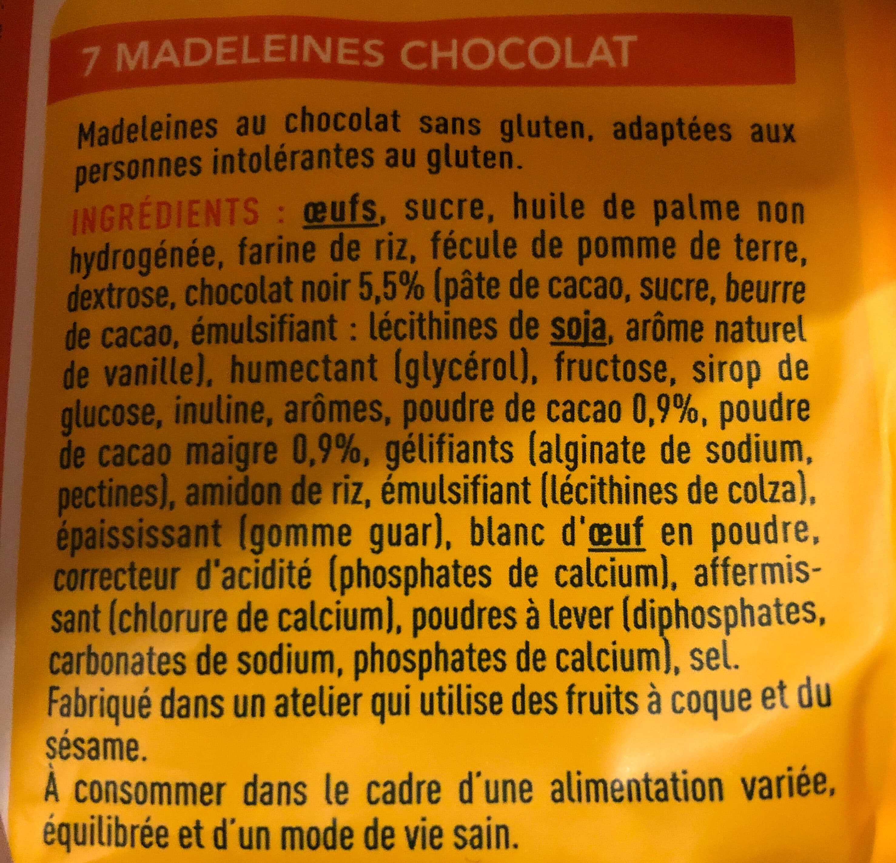 Valpiform Madeleines Chocolat Au Coeur Fondant packshot
