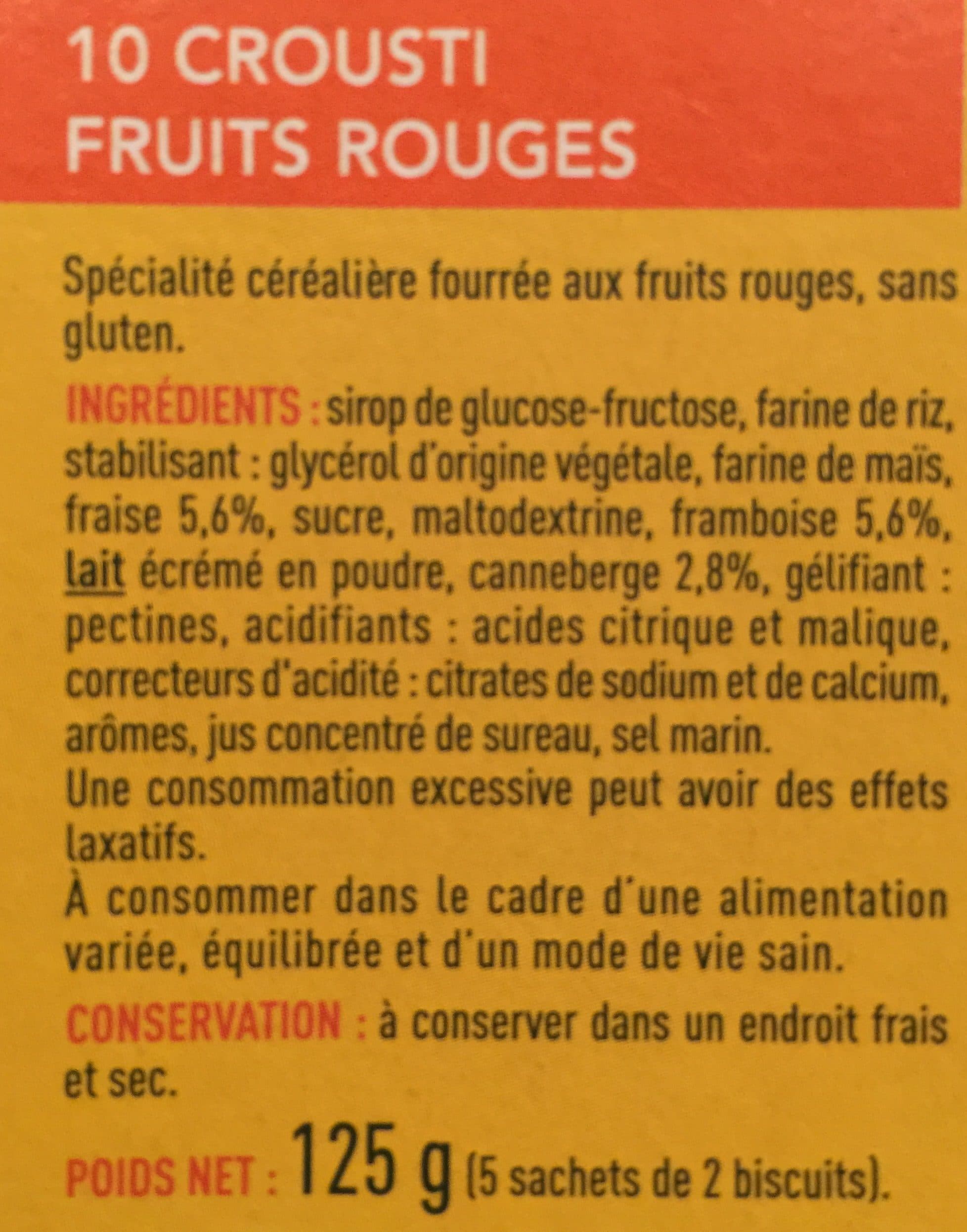 VALPIFORM' Crousti Fruits Rouges Sans Gluten packshot