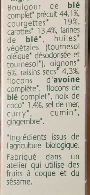 Soy Grignoc Boulgour de blé, Curry & Coco packshot