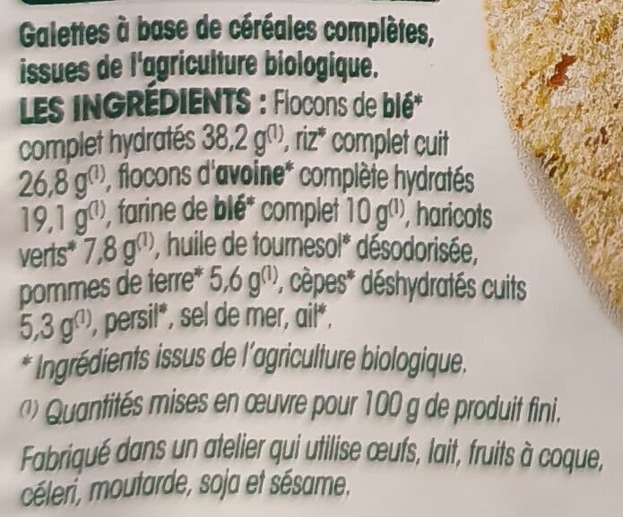Céréalpes Galettes aux cèpes packshot