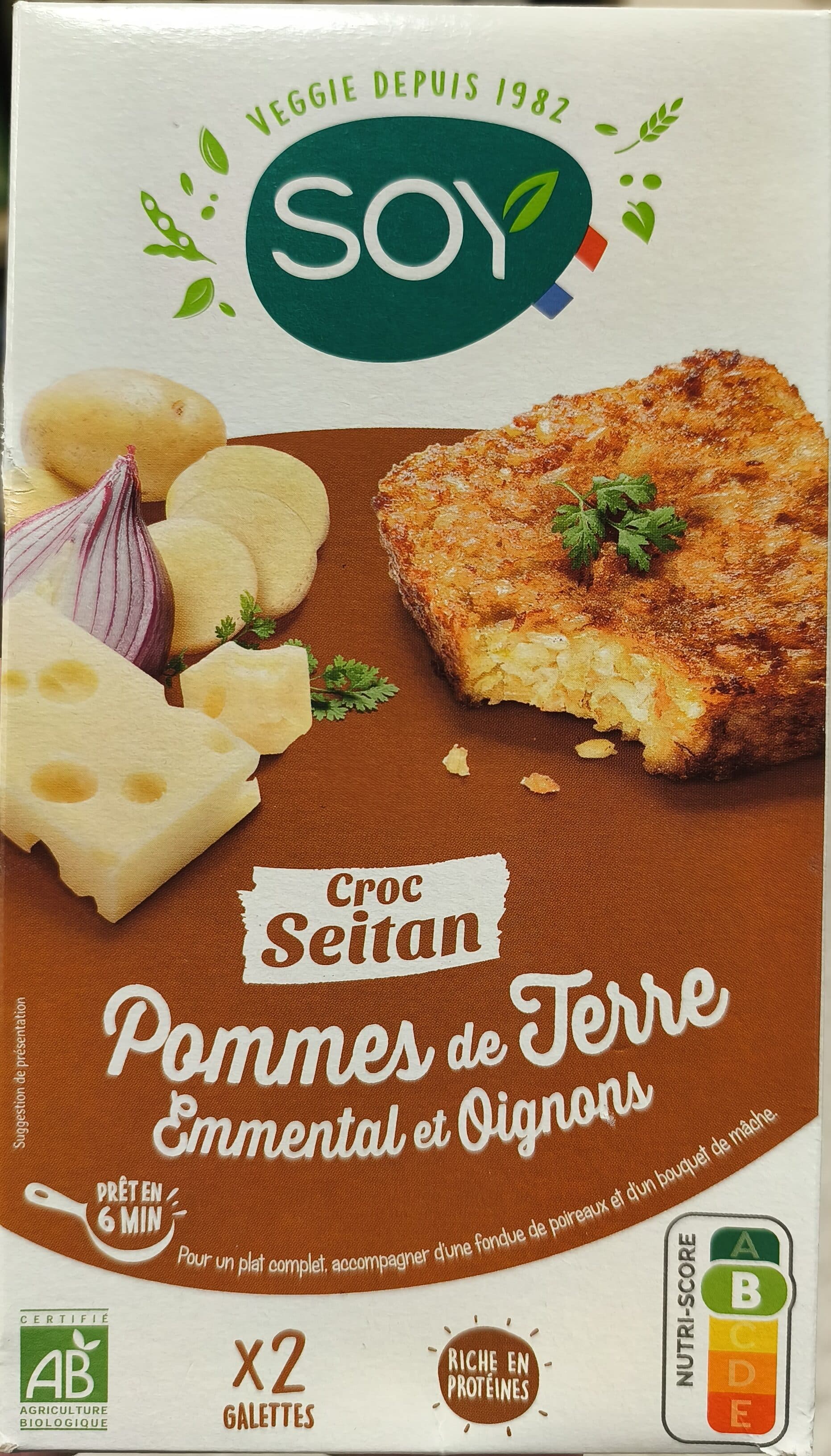 Soy Croc seitan pommes de terre emmental et oignons packshot