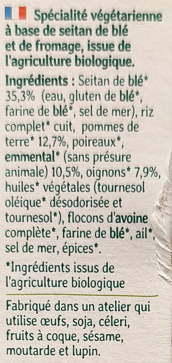 Soy Croc seitan pommes de terre emmental et oignons packshot