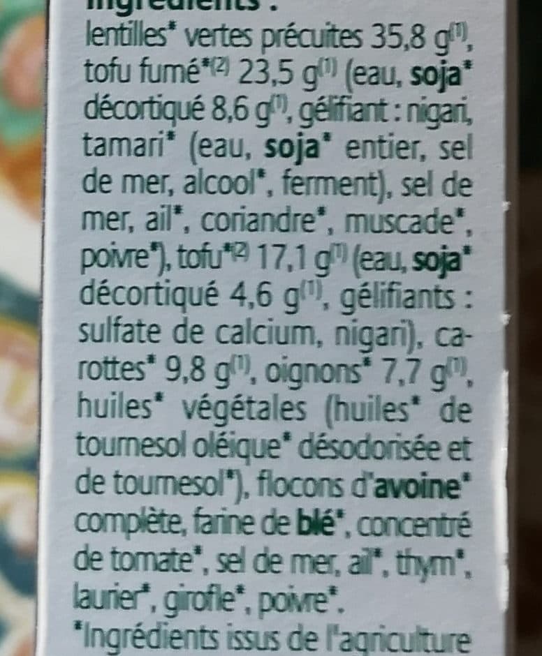 Soy Croc Tofou Lentilles carottes packshot
