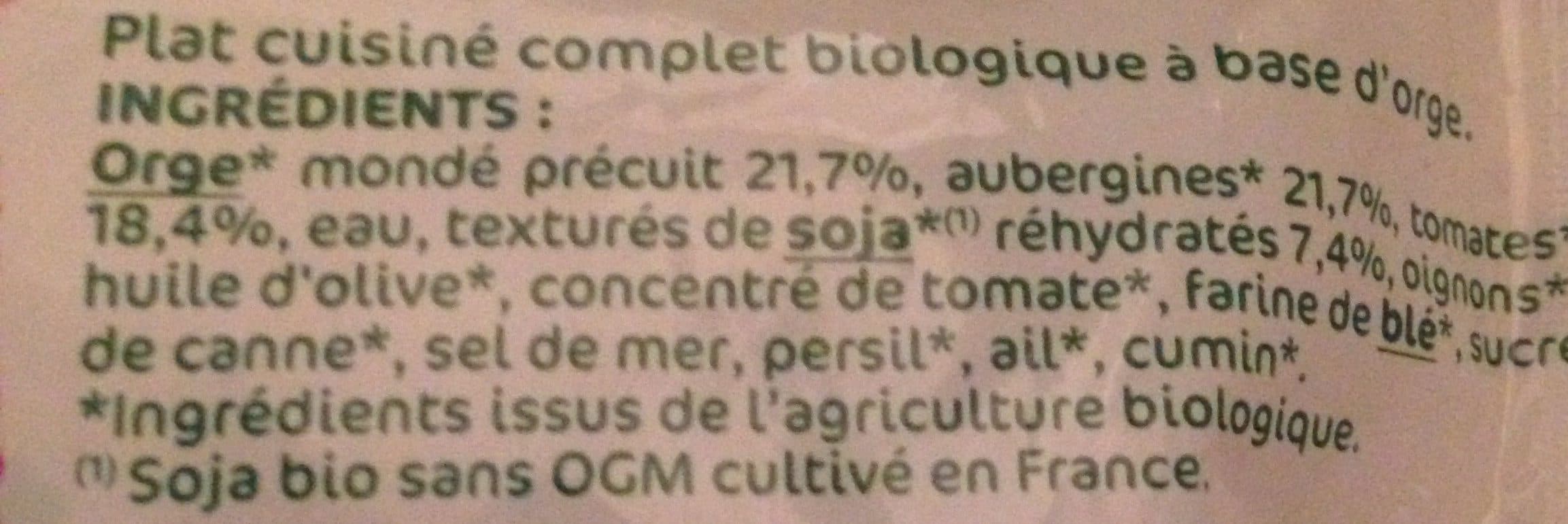 Soy Orge, aubergine et soja packshot