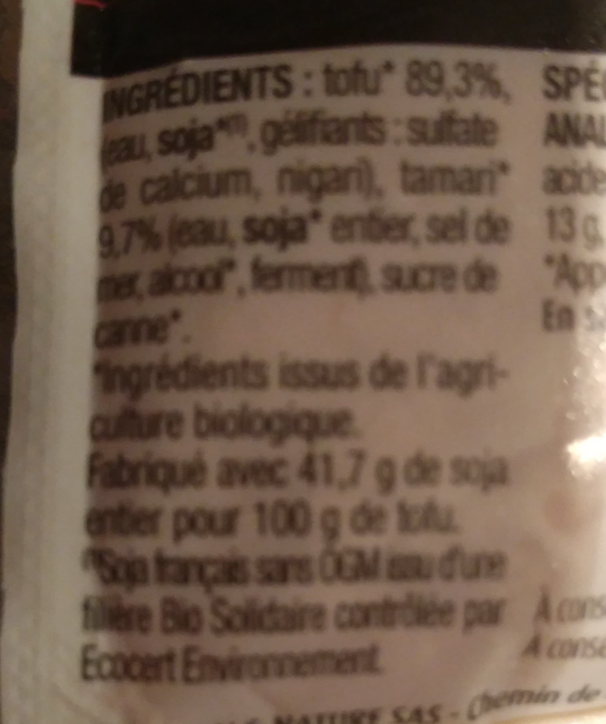Soy Tofou mariné à la japonaise bio packshot