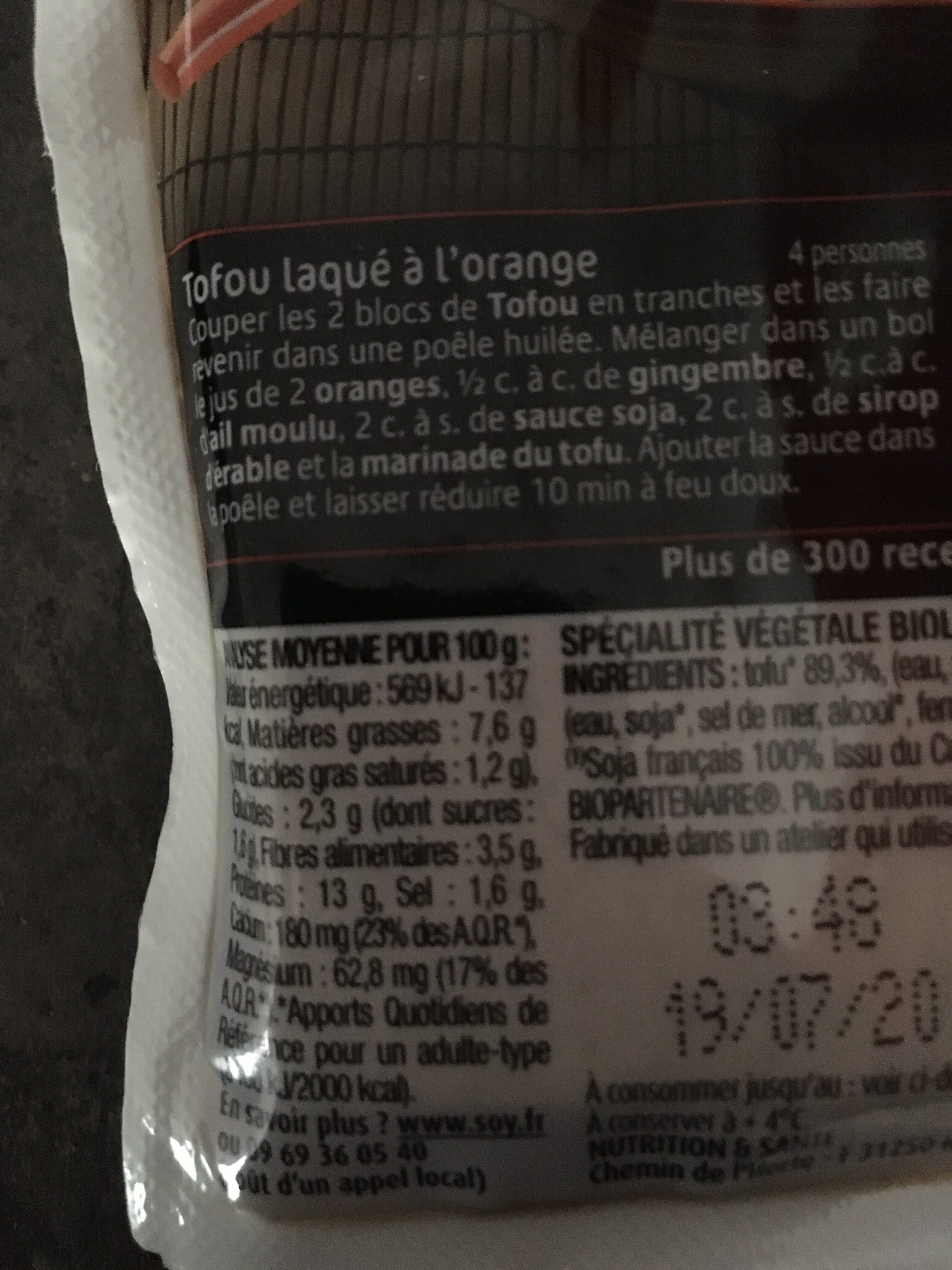 Soy Tofou mariné à la japonaise bio packshot