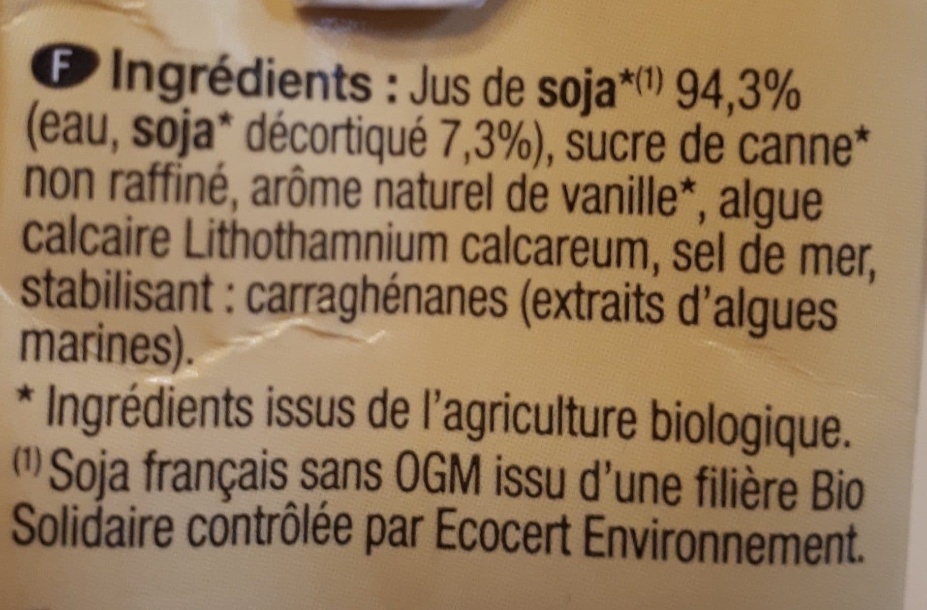 Soy Boisson vanille au soja Français packshot