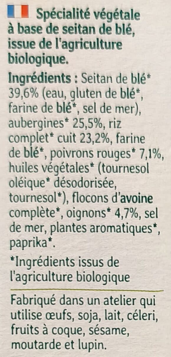 Soy Croc' Seitan Aubergines à la Méditerranéenne packshot