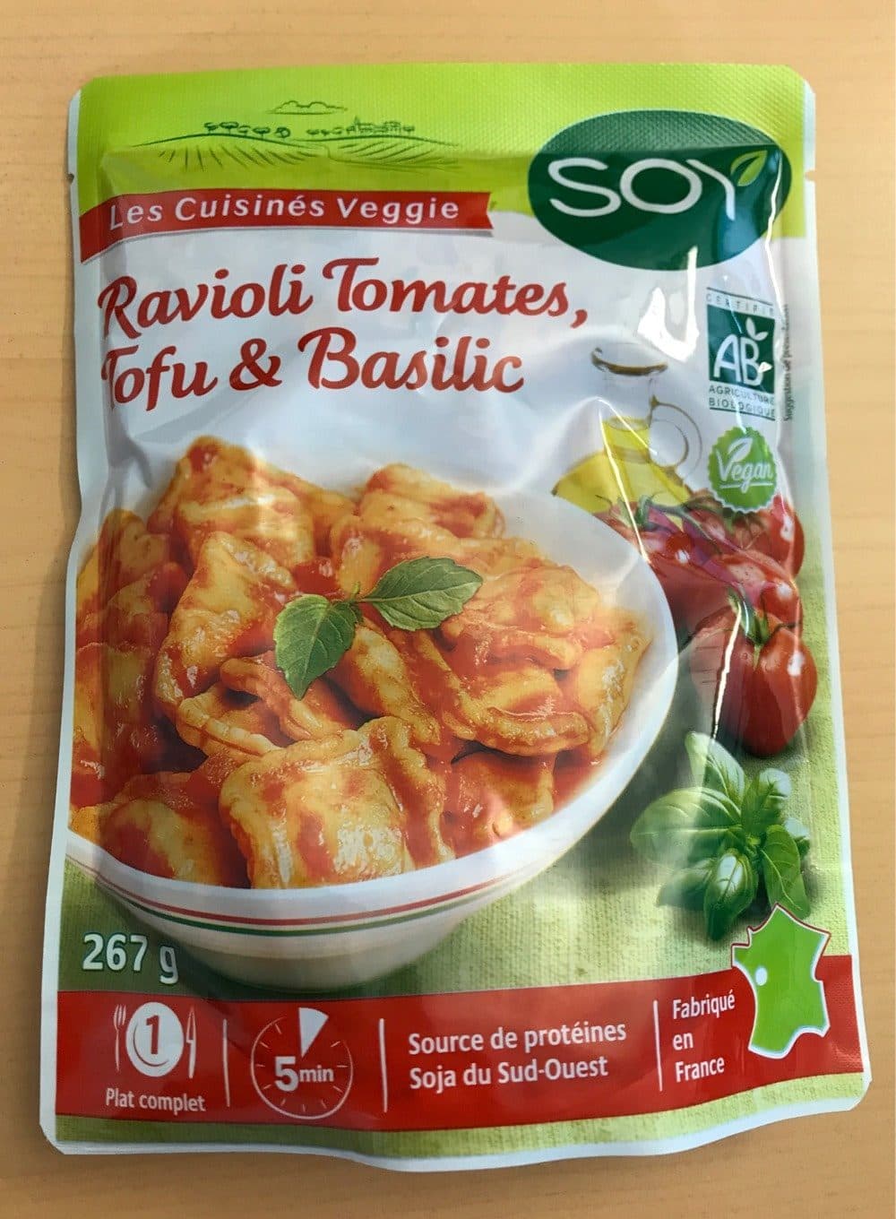 Soy Ravioli Tofu Tomates et Basilic packshot