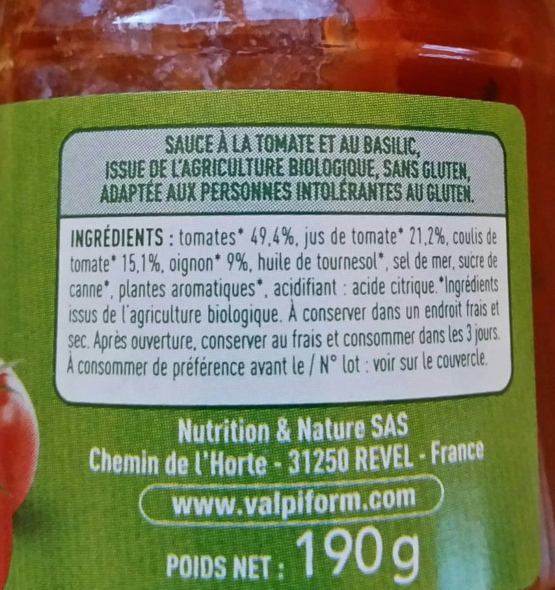 Valpibio Epicerie / Condiments, Aides Culinaires / Sauces packshot