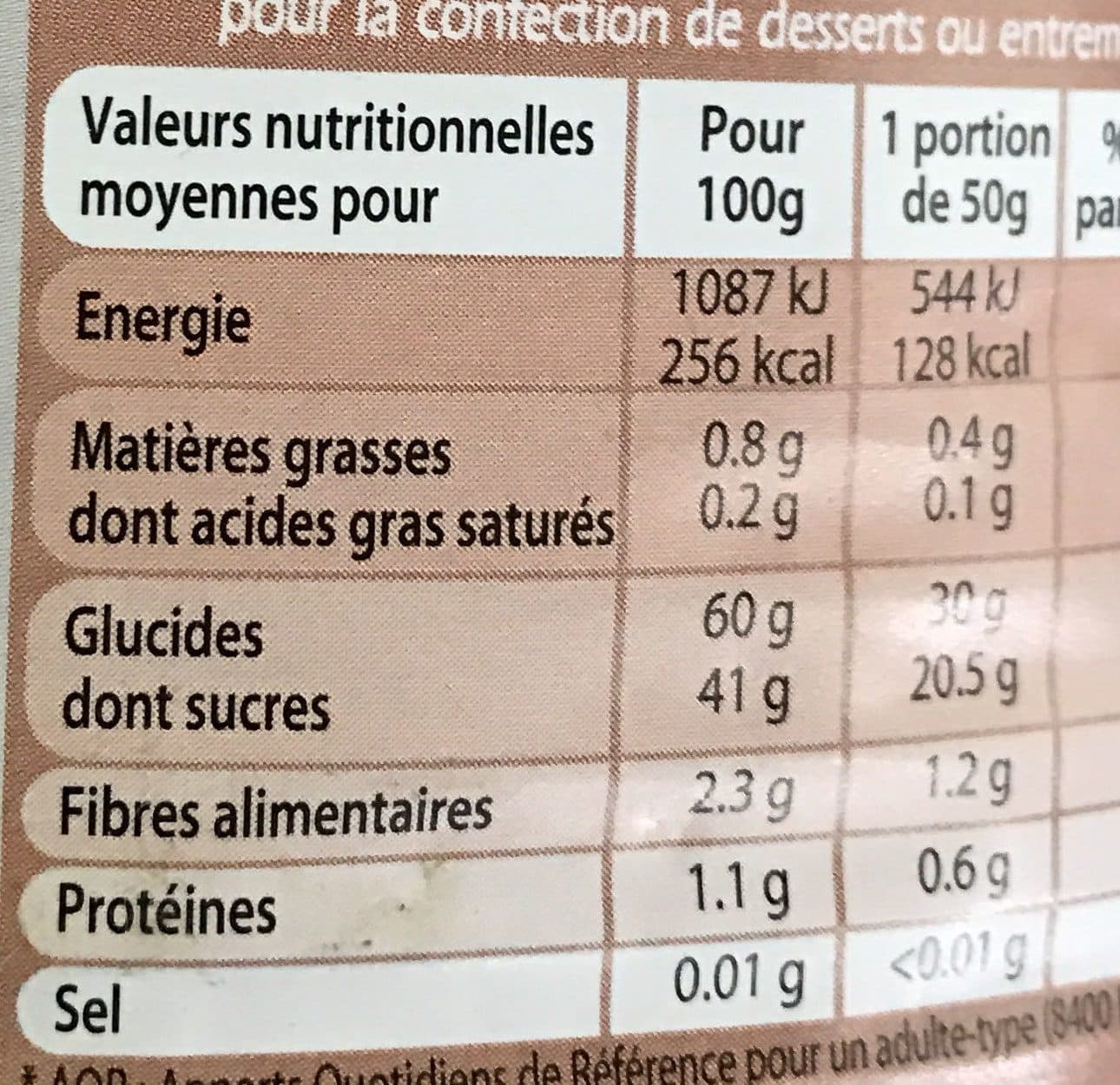 Minerve Restauration Crème de marrons à la vanille packshot
