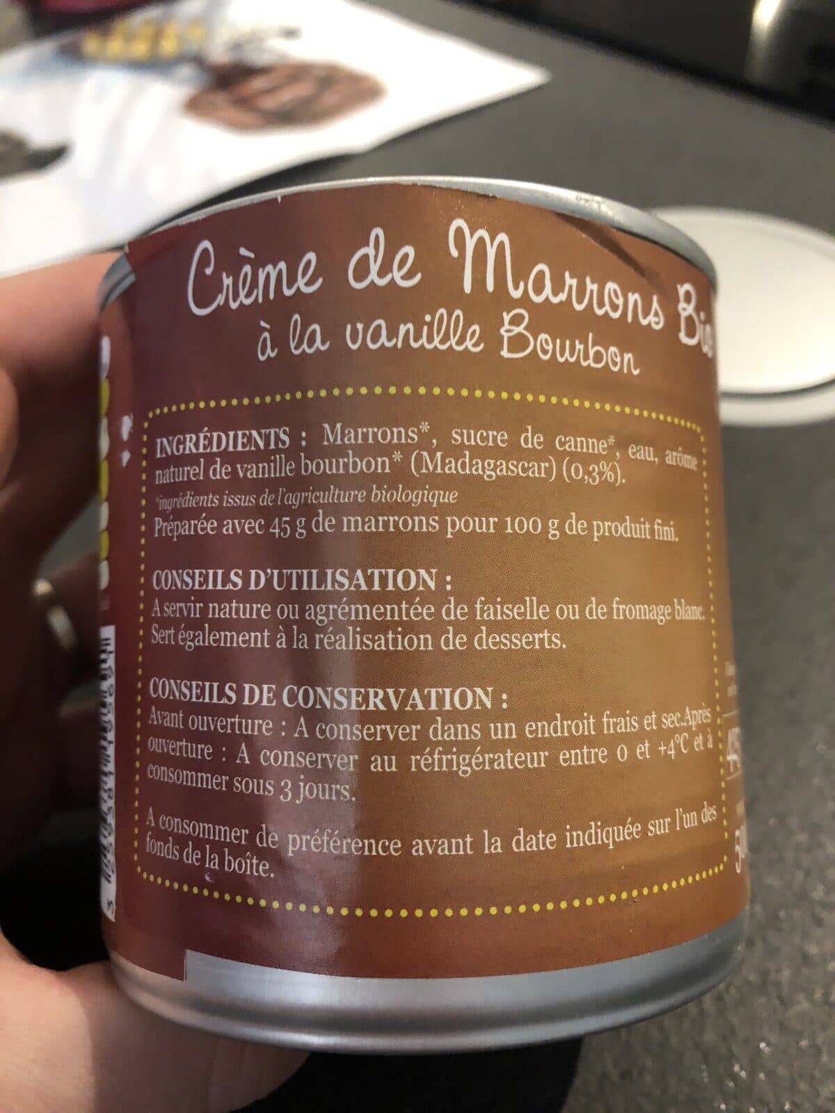 Minerve Creme Marrons Bio Boite 1 / 2 Of Minerve packshot