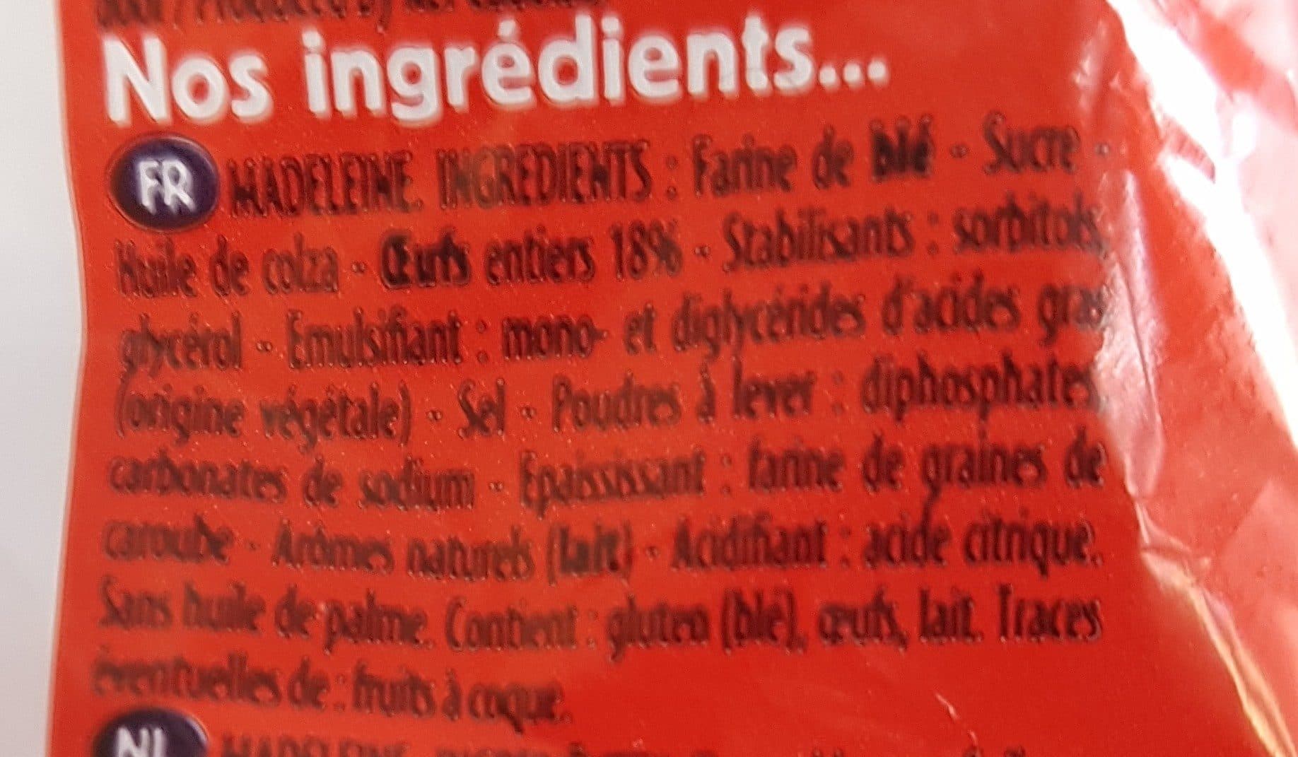 Open Food Facts Madeleine extra moelleuse packshot