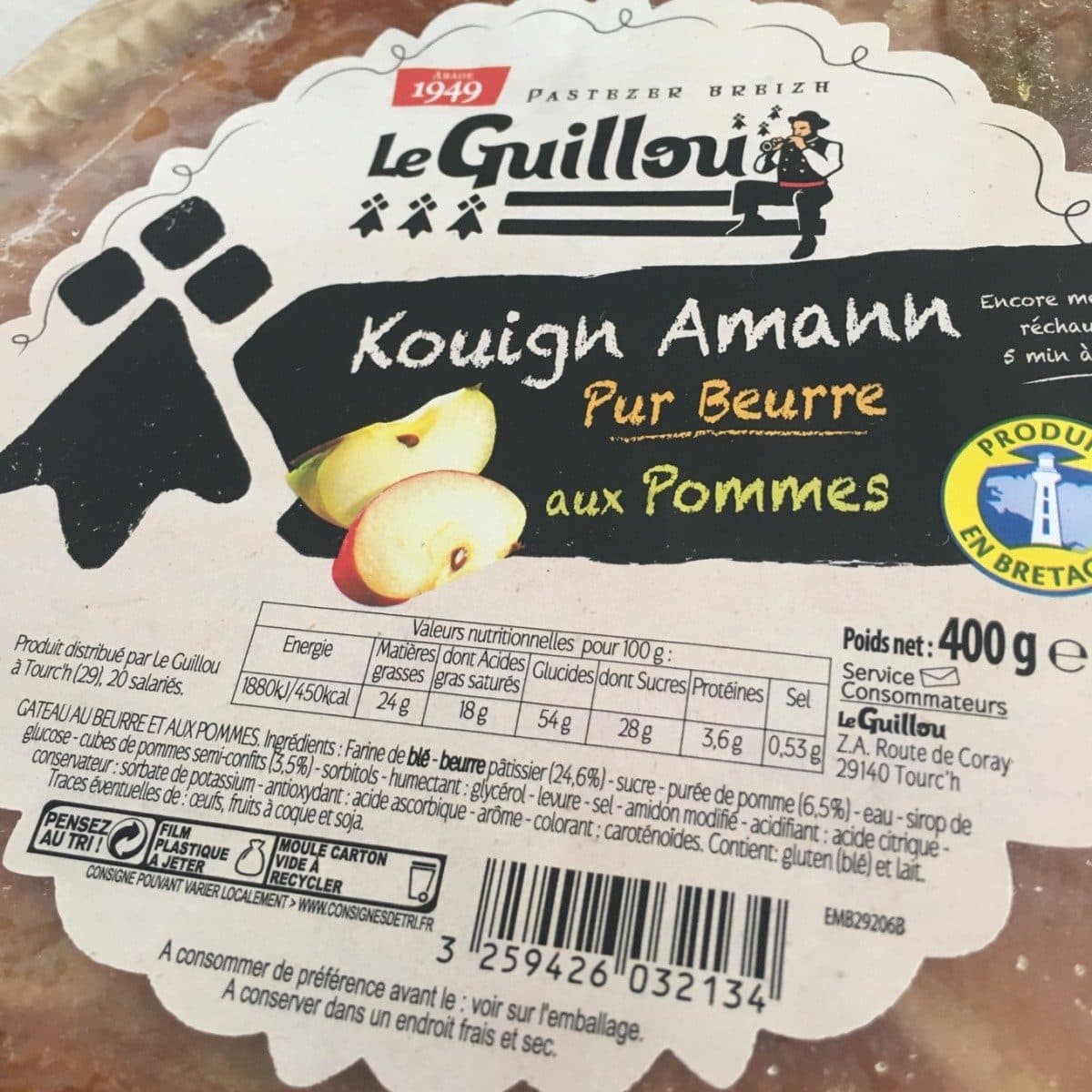 Le Guillou Kouigh amann pur beurre aux pommes packshot