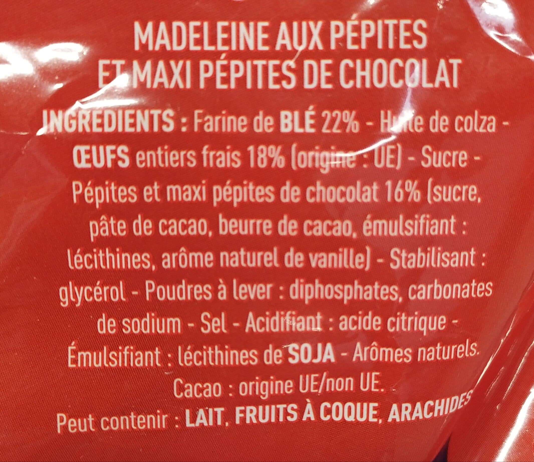 Ker Cadélac Ker Cadélac - Madeleines Maxi Chocolate chips, 600g (21.2oz) packshot