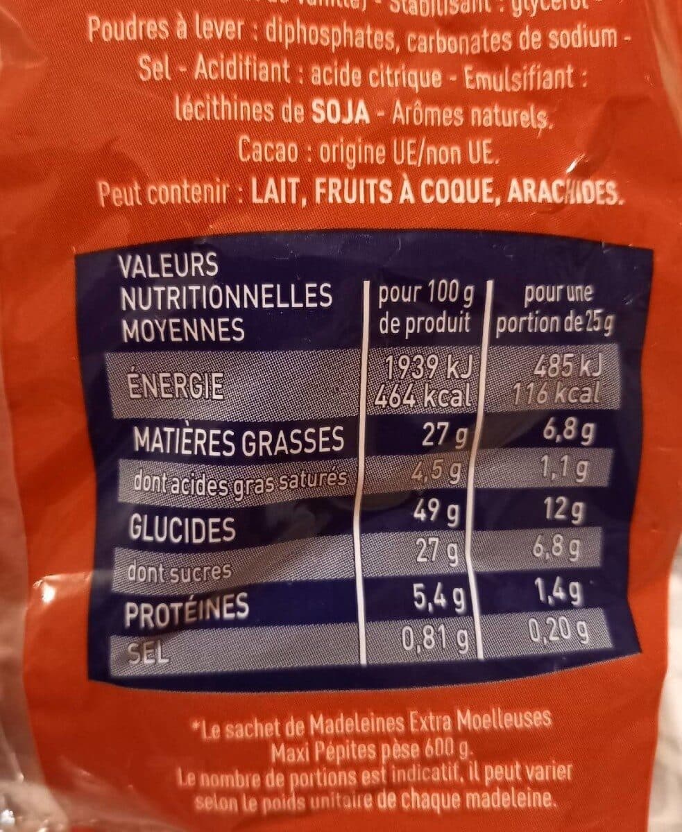 Ker Cadélac Ker Cadélac - Madeleines Maxi Chocolate chips, 600g (21.2oz) packshot