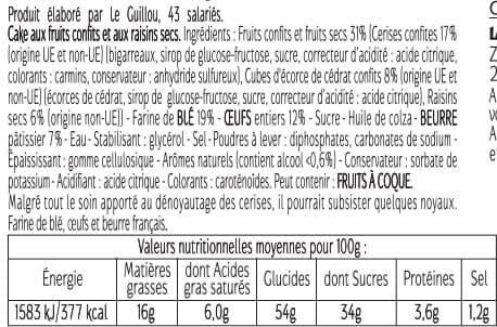 Le Guillou Cake Breton aux fruits confits packshot