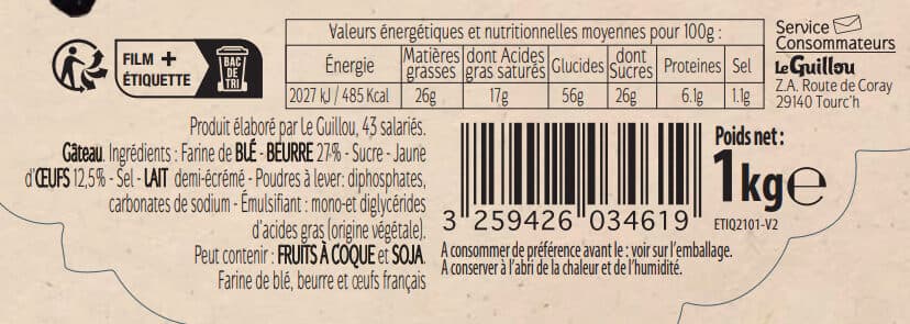 Le Guillou Gâteau Breton Pur Beurre - Le Guillou packshot