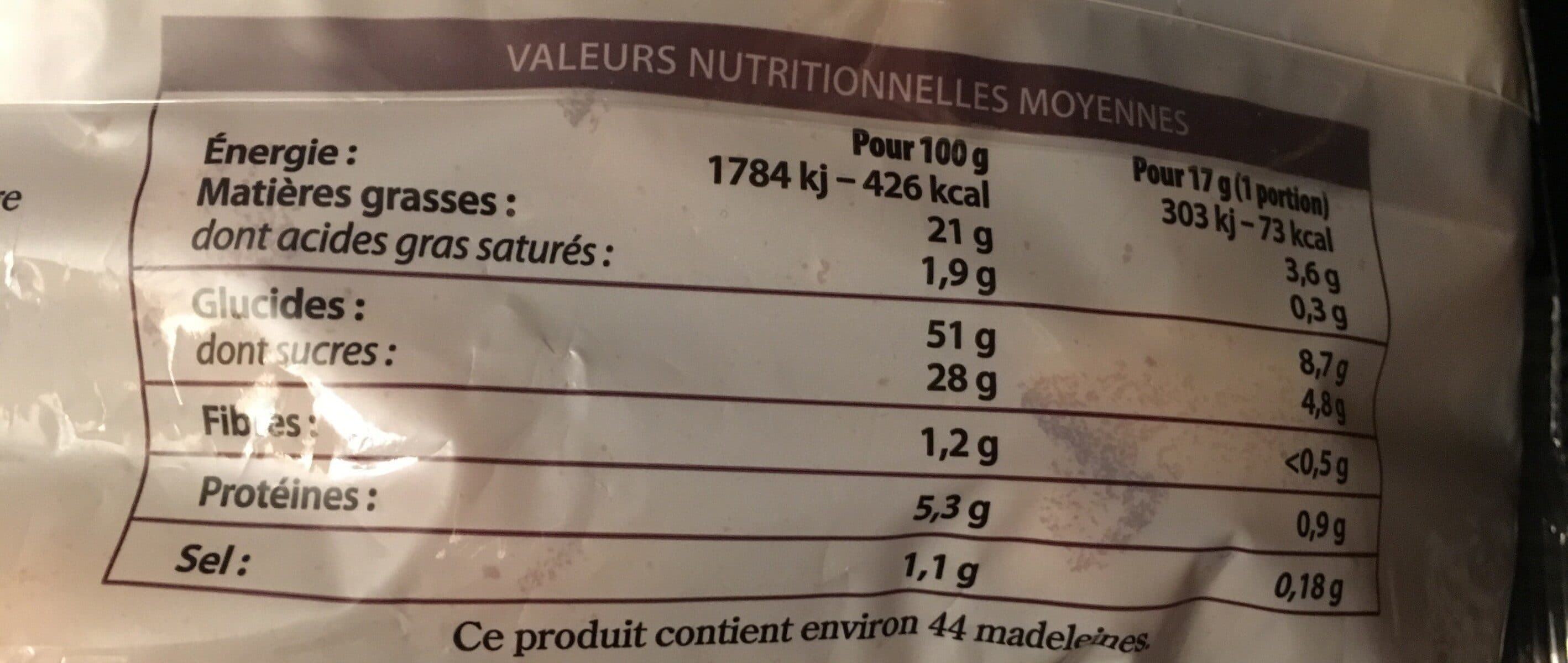 Pâtisseries Gourmandes Madeleines aux oeufs packshot