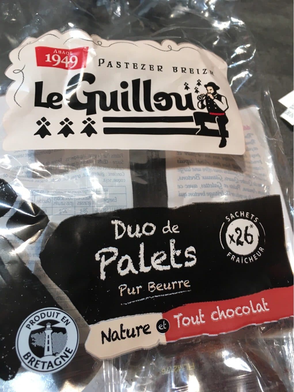 Le Guillou Duo de Palets Pur Beurre, Nature et Tout Chocolat packshot