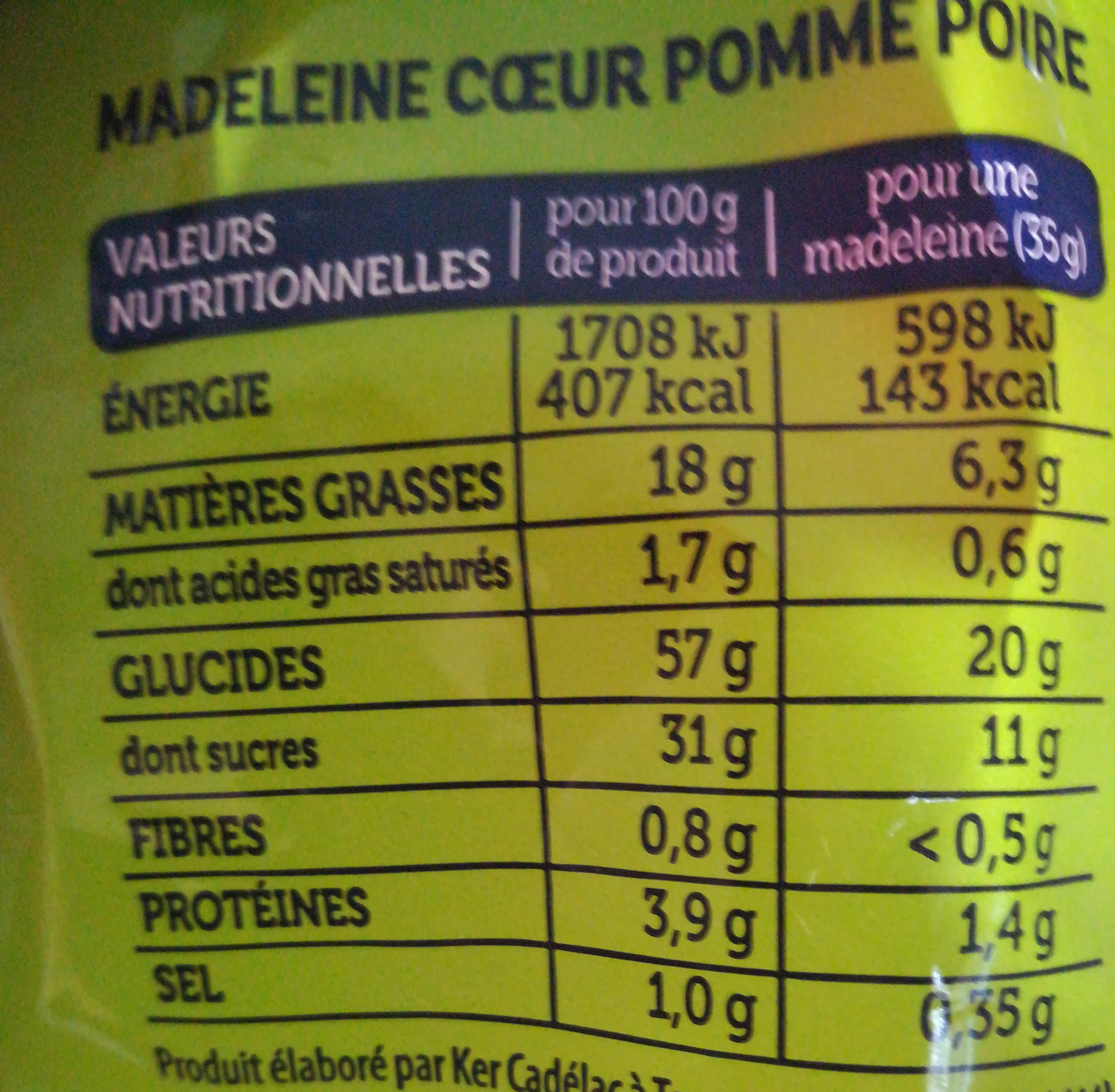 Ker Cadélac Madeleine Cœur Pomme Poire packshot