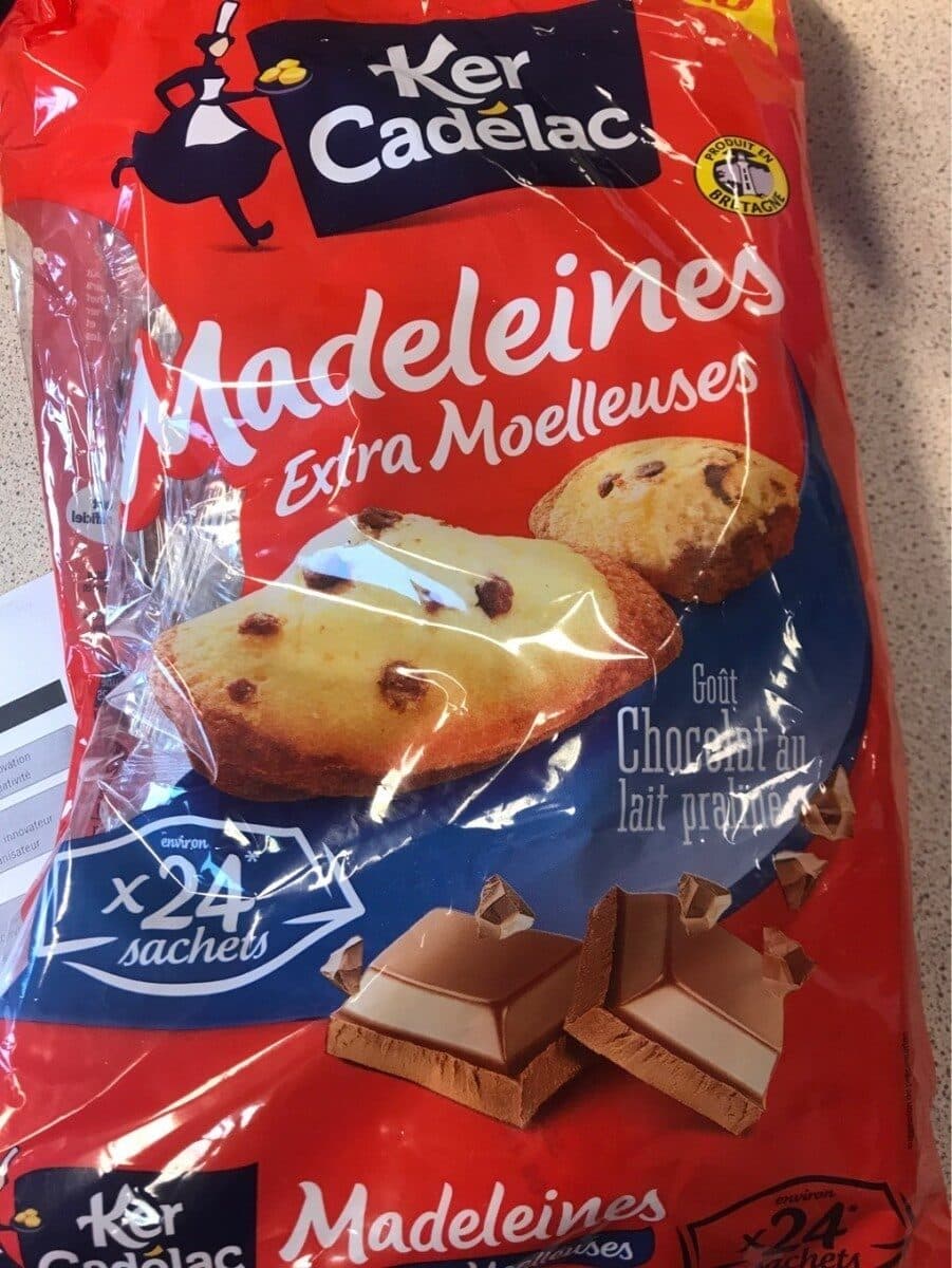 Ker Cadélac Madeleines Extra Moelleuses Goût Chocolat au Lait Praliné packshot